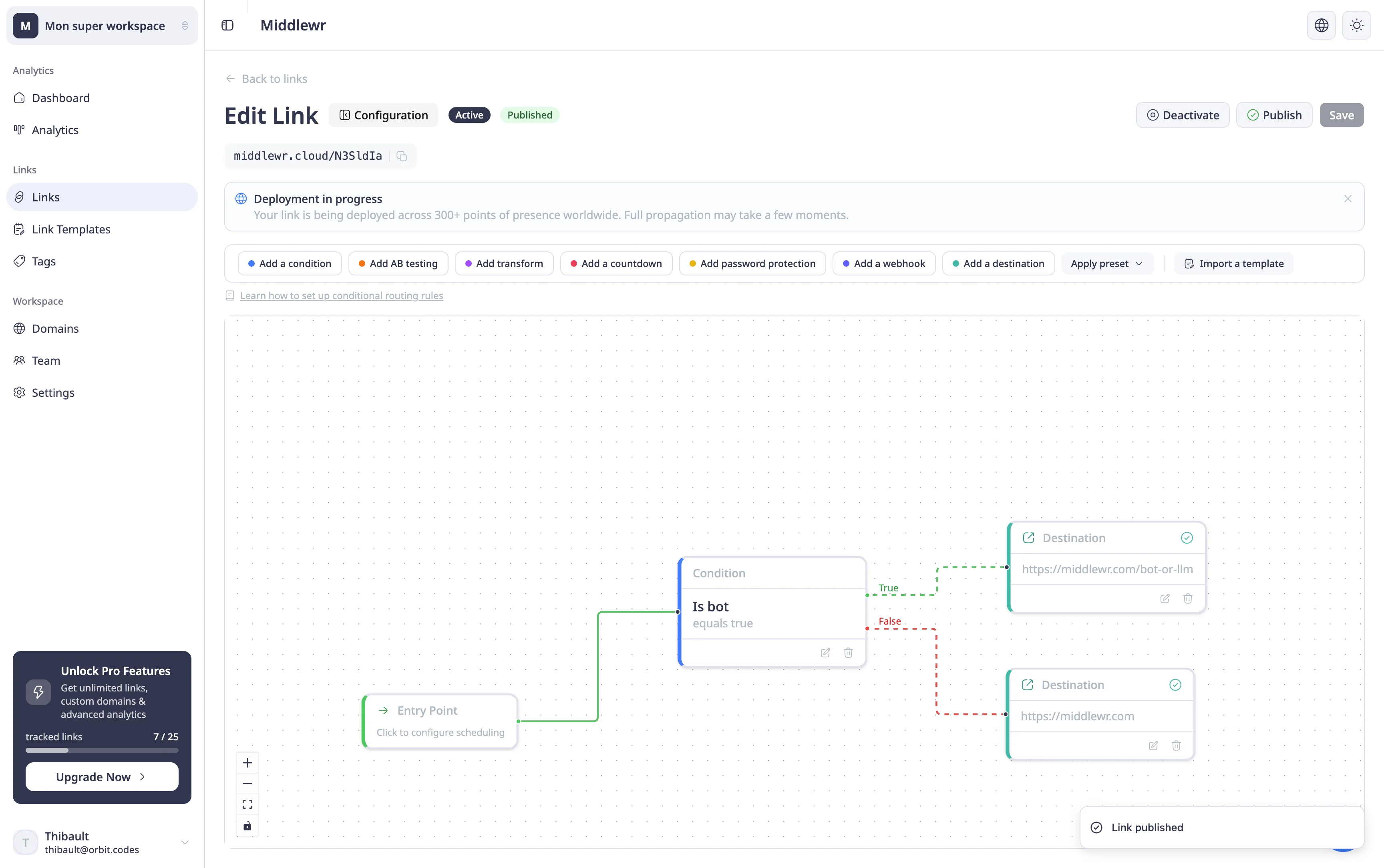Save and publish the rule graph
